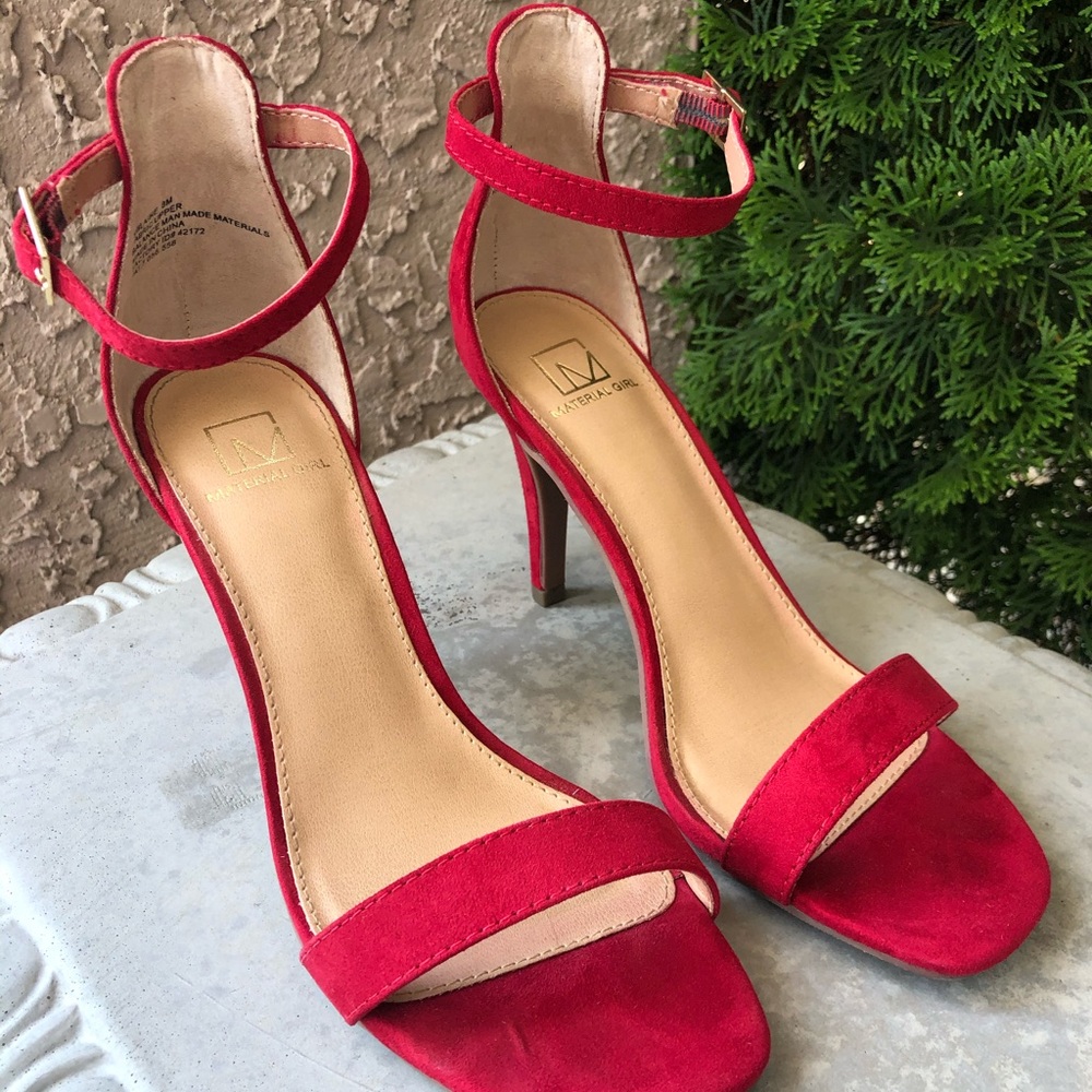 Material Girl Red Suede Stilettos